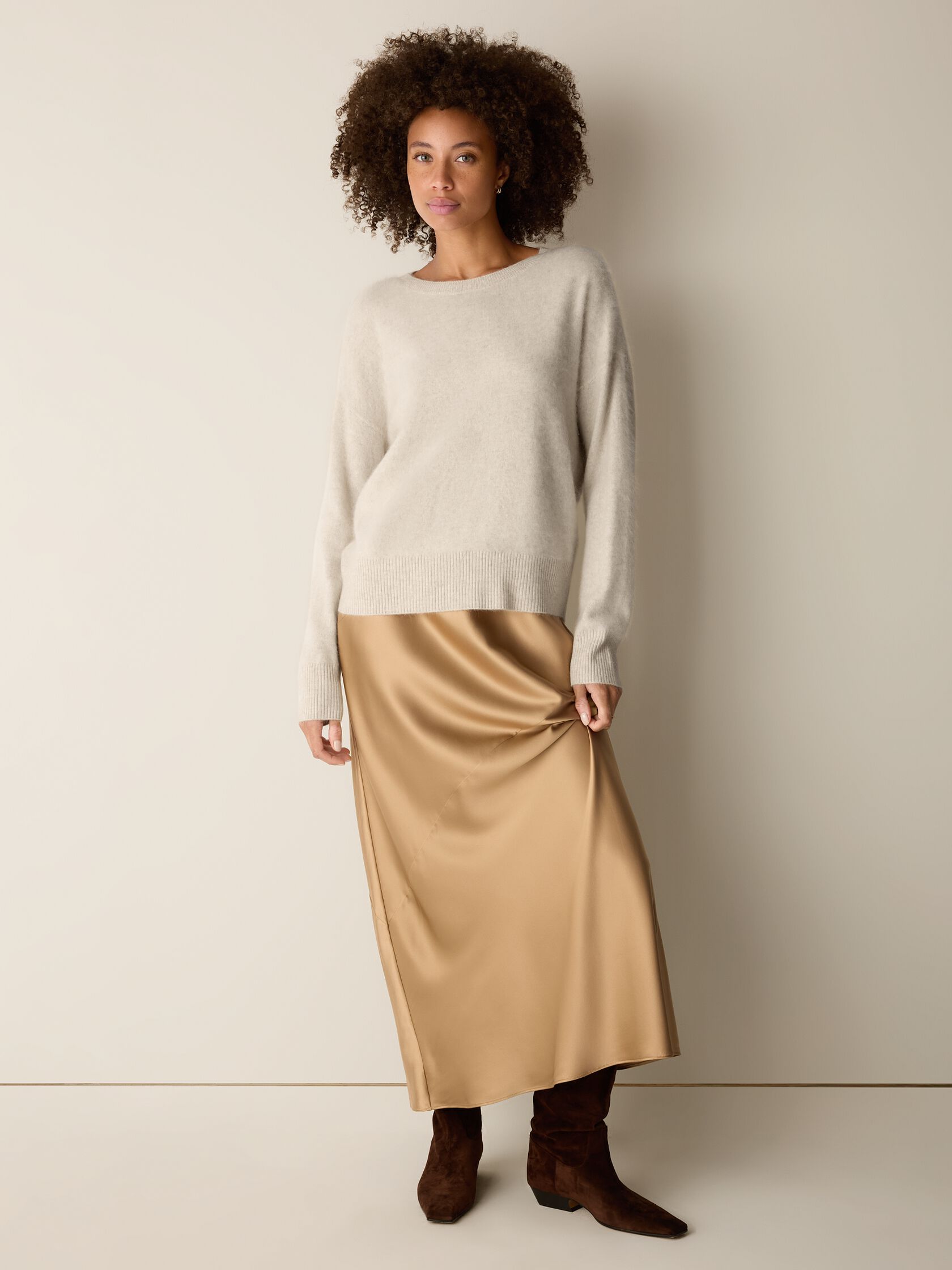 Cashmere Fluff Crew Neck Top