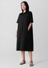 Washed Organic Cotton Poplin Split Neck Dress