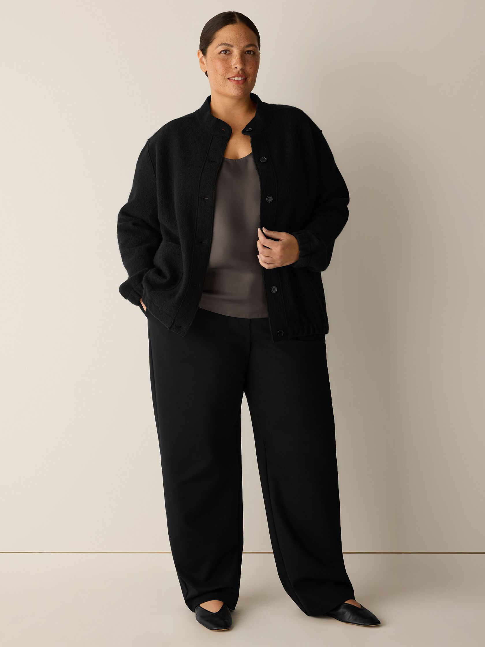 Lightweight Boiled Wool Flight Jacket in Regenerative Wool