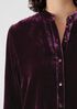 Velvet Band Collar Long Shirt