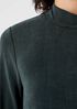Sandwashed Cupro Knit Mock Neck Top