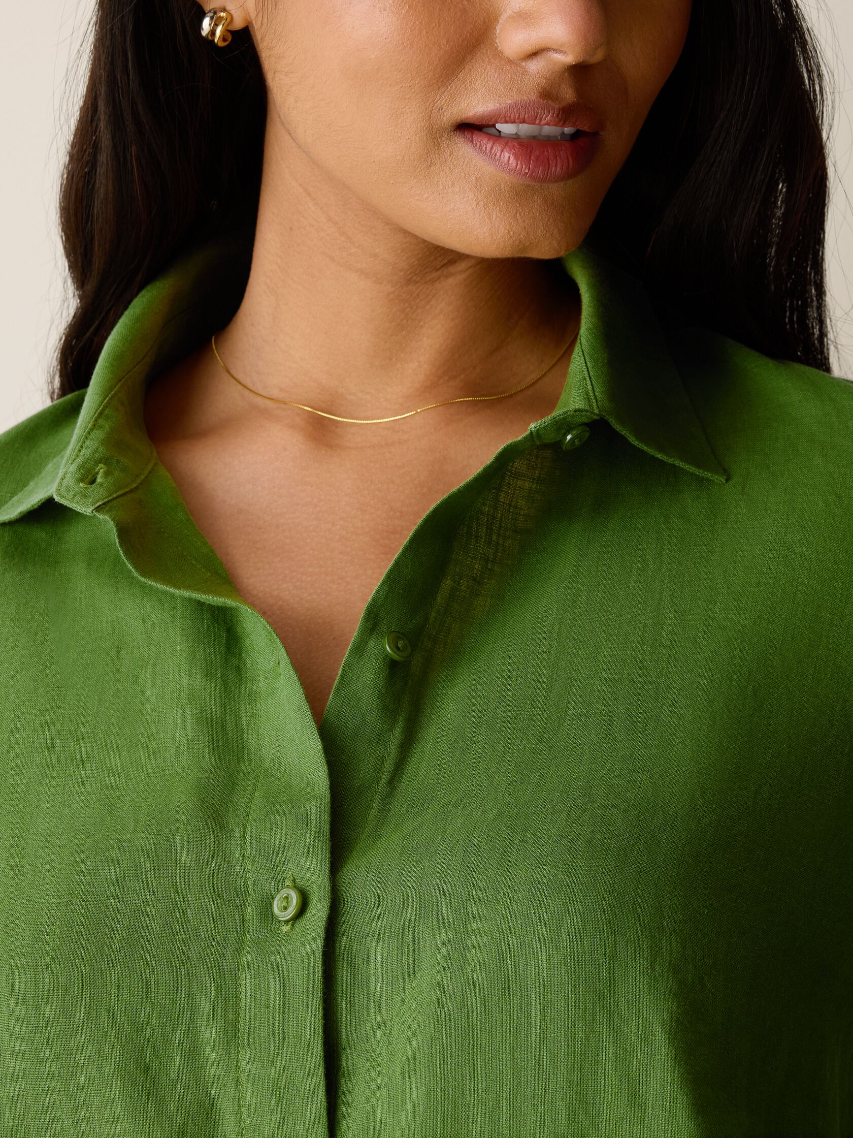 Organic Handkerchief Linen Classic Collar Shirt