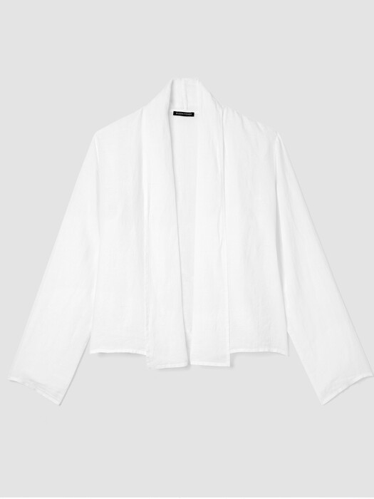Organic Handkerchief Linen High Collar Jacket EILEEN FISHER