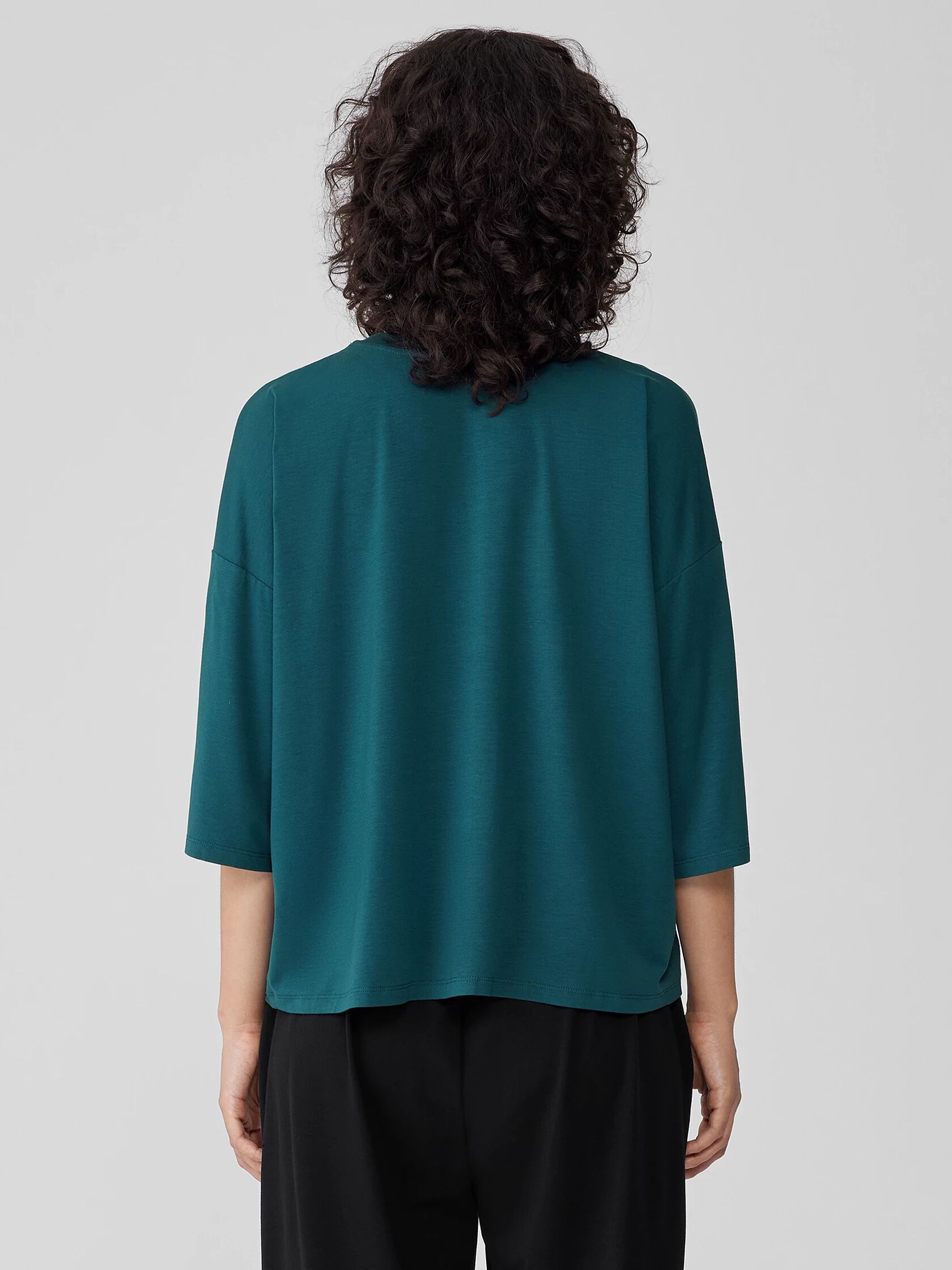 Fine Jersey Column-Sleeve Top