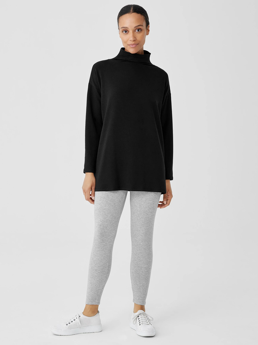 Cozy Brushed Terry Hug Funnel Neck Top