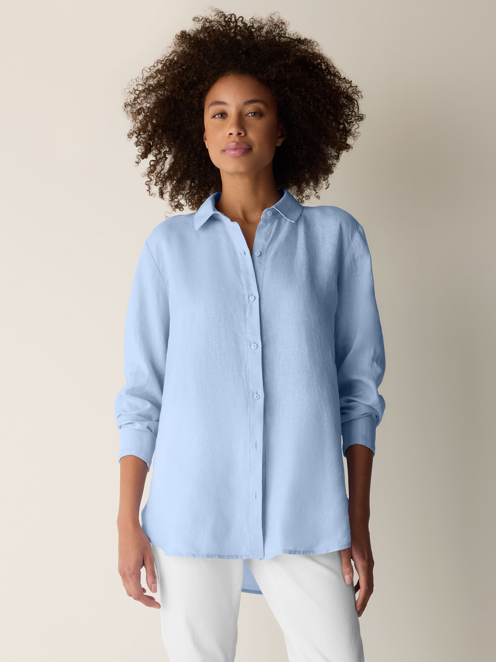 Organic Handkerchief Linen Classic Collar Shirt
