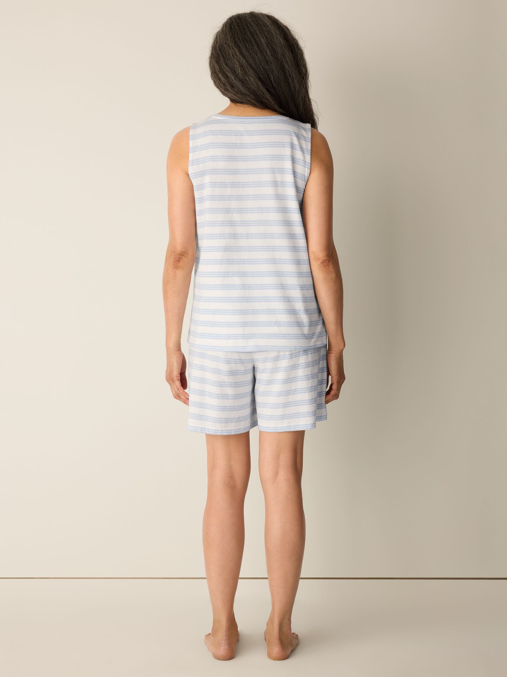 Striped Organic Cotton Jersey Sleep Set