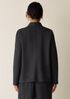 Mélange Boiled Wool Jersey High Collar Jacket in Regenerative Wool
