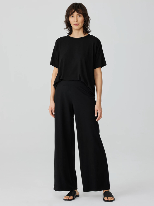 Traceable Cotton Jersey Wide-Leg Pant