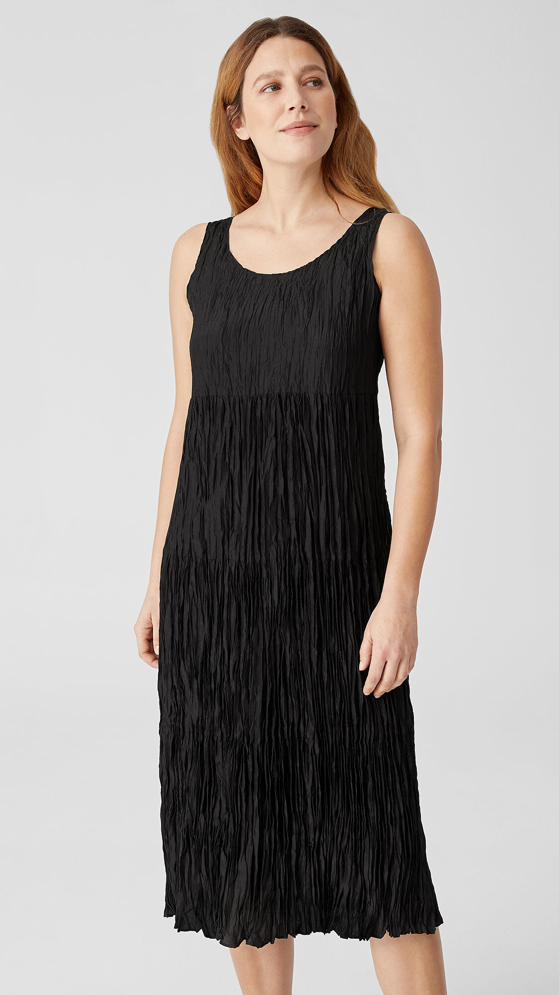Eileen fisher black silk dress hot sale