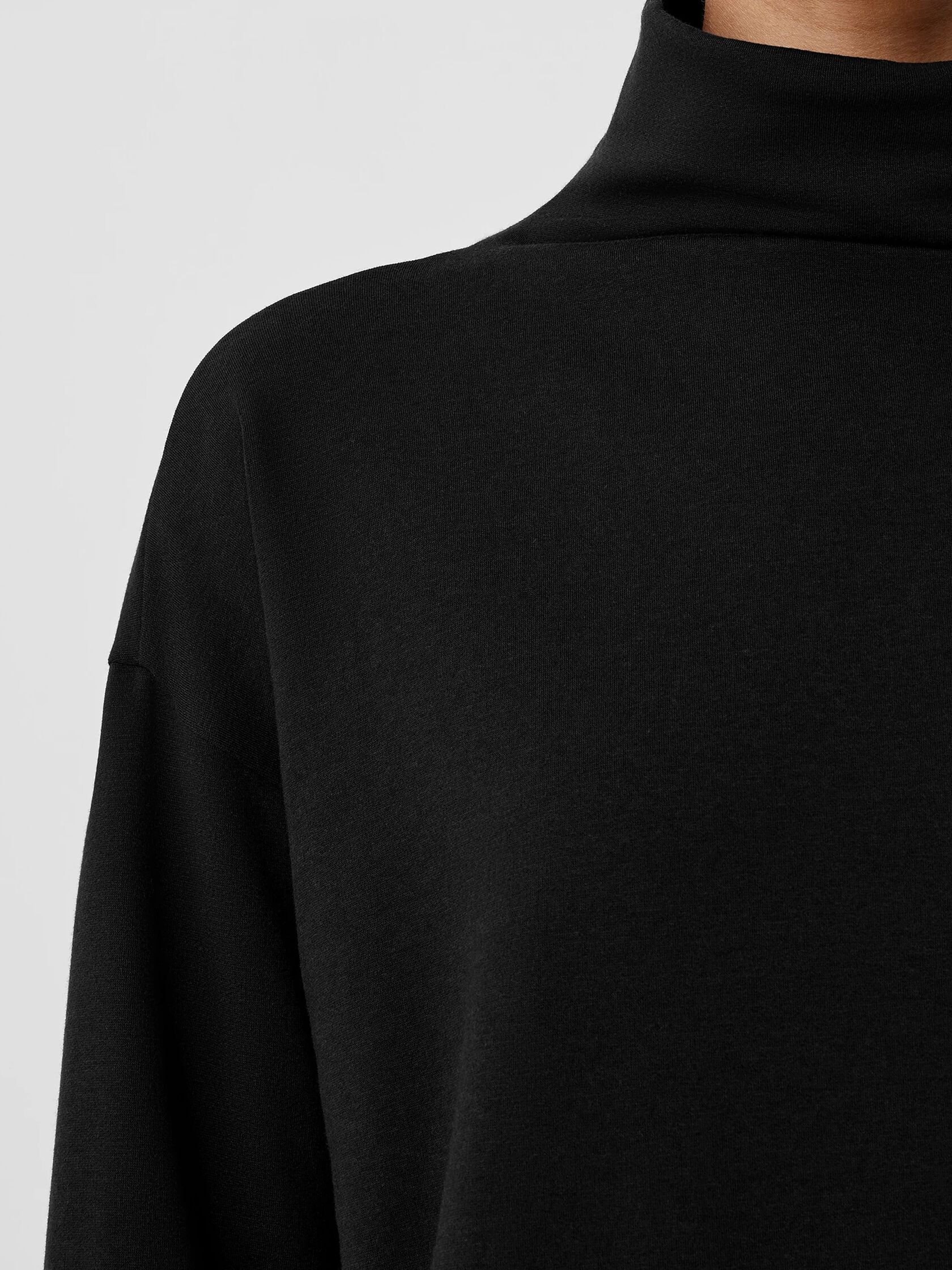 Cozy Brushed Terry Hug Funnel Neck Box-Top