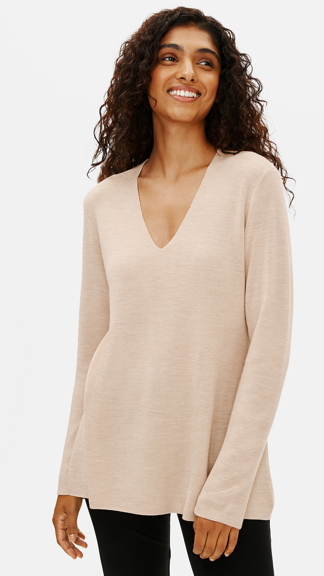 Women s v sale neck tunic sweater