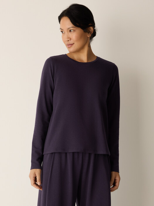 Cozy Brushed Terry Hug Crew Neck Top