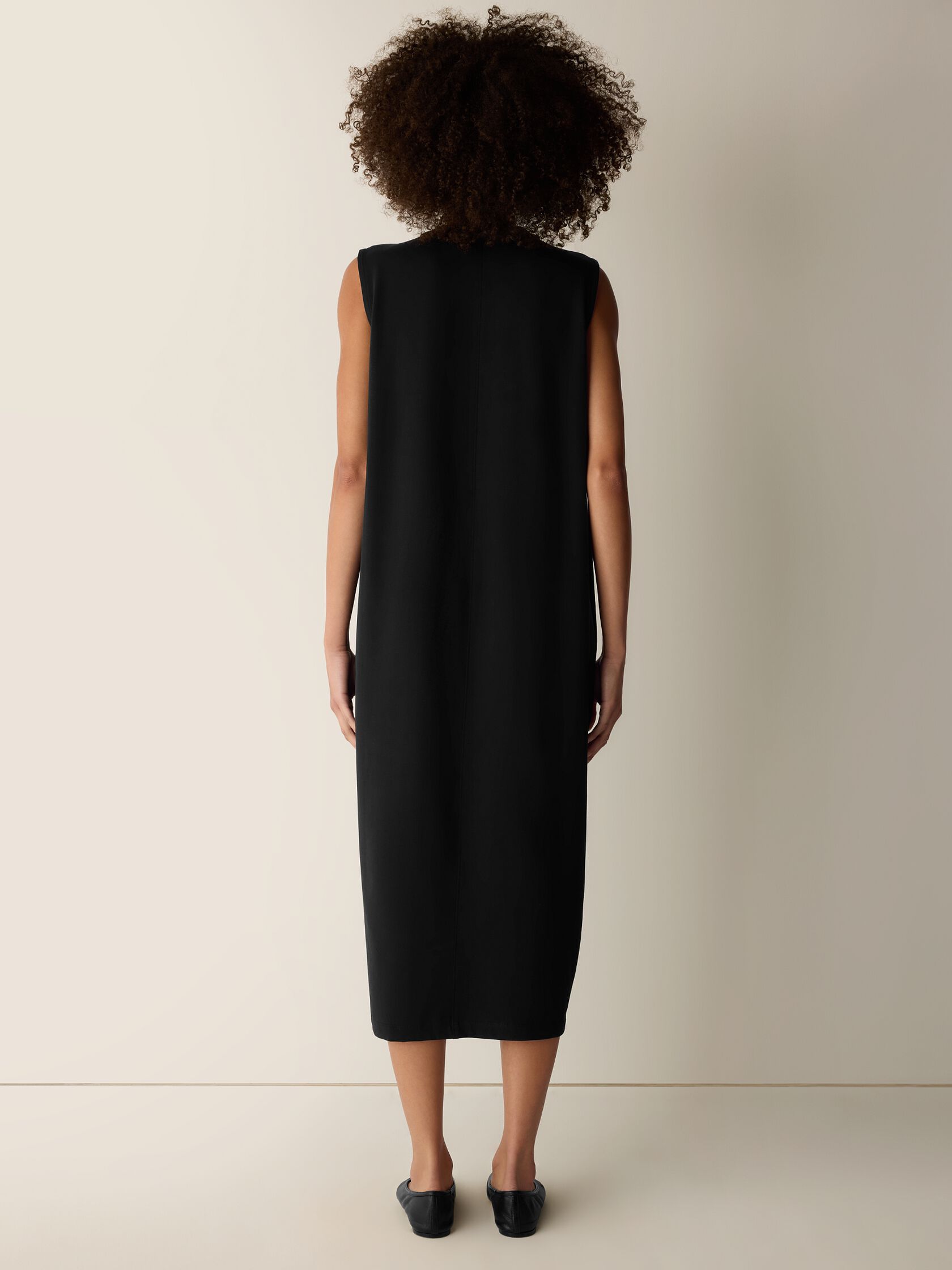 Pima Cotton Stretch Jersey Crew Neck Dress