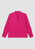 Silk Georgette Crepe Shirred-Back Shirt