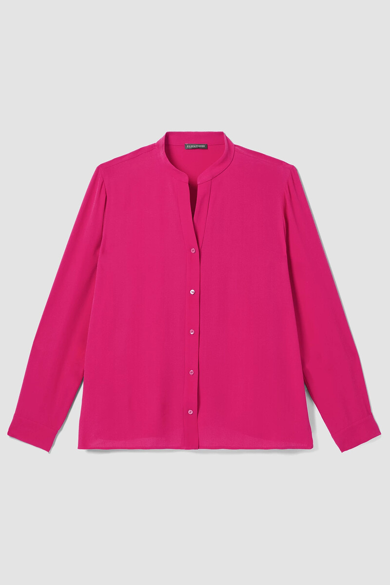 Silk Georgette Crepe Shirred-Back Shirt Silk Georgette Crepe Shirred-Back Shirt