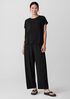 Stretch Jersey Knit Pleated Straight Pant