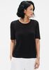 Organic Cotton Rib Stretch Crew Neck Top