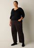 Organic Cotton Stretch Rib V-Neck Top