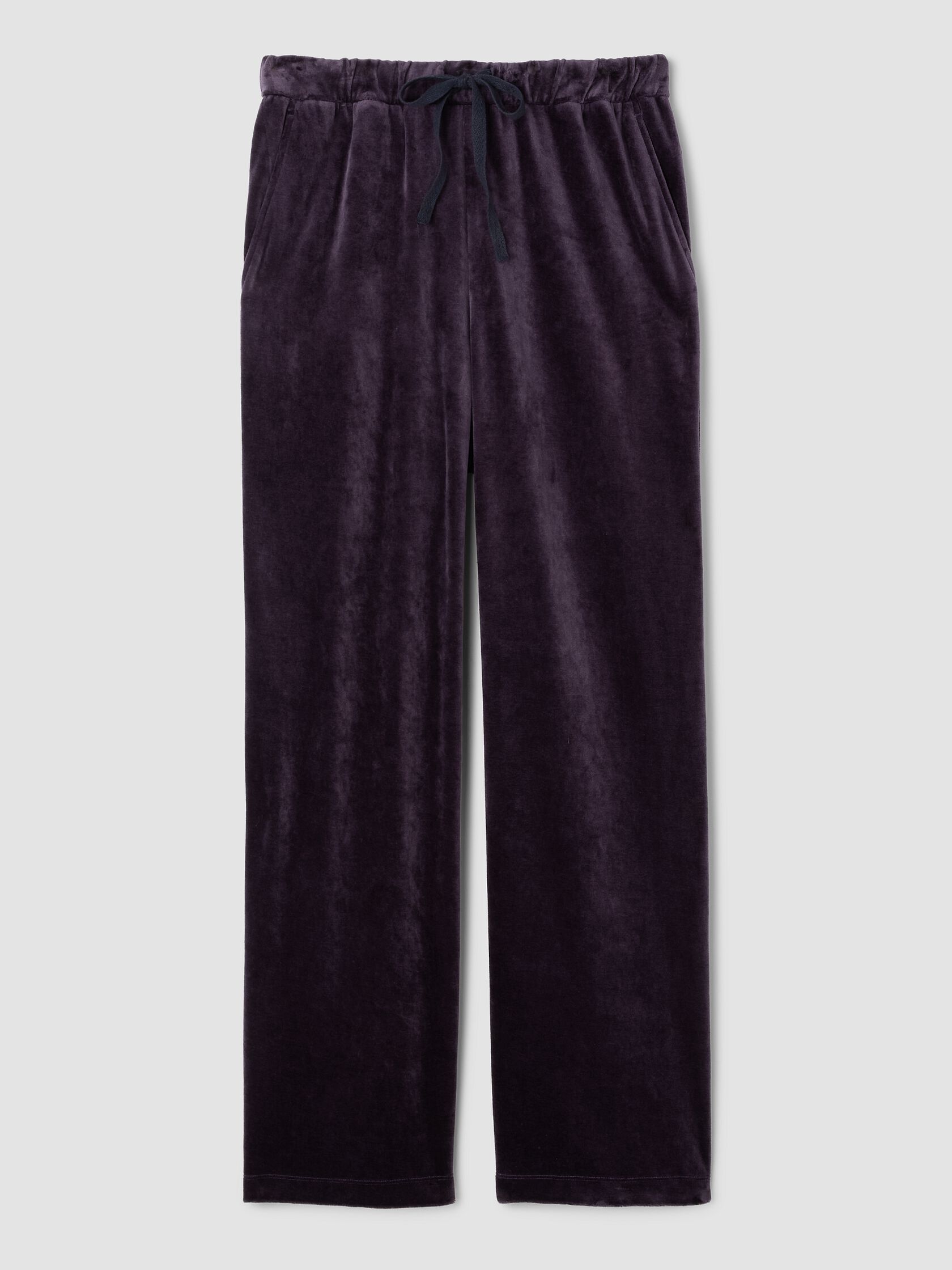 Cozy Velour Knit Wide-Leg Pant