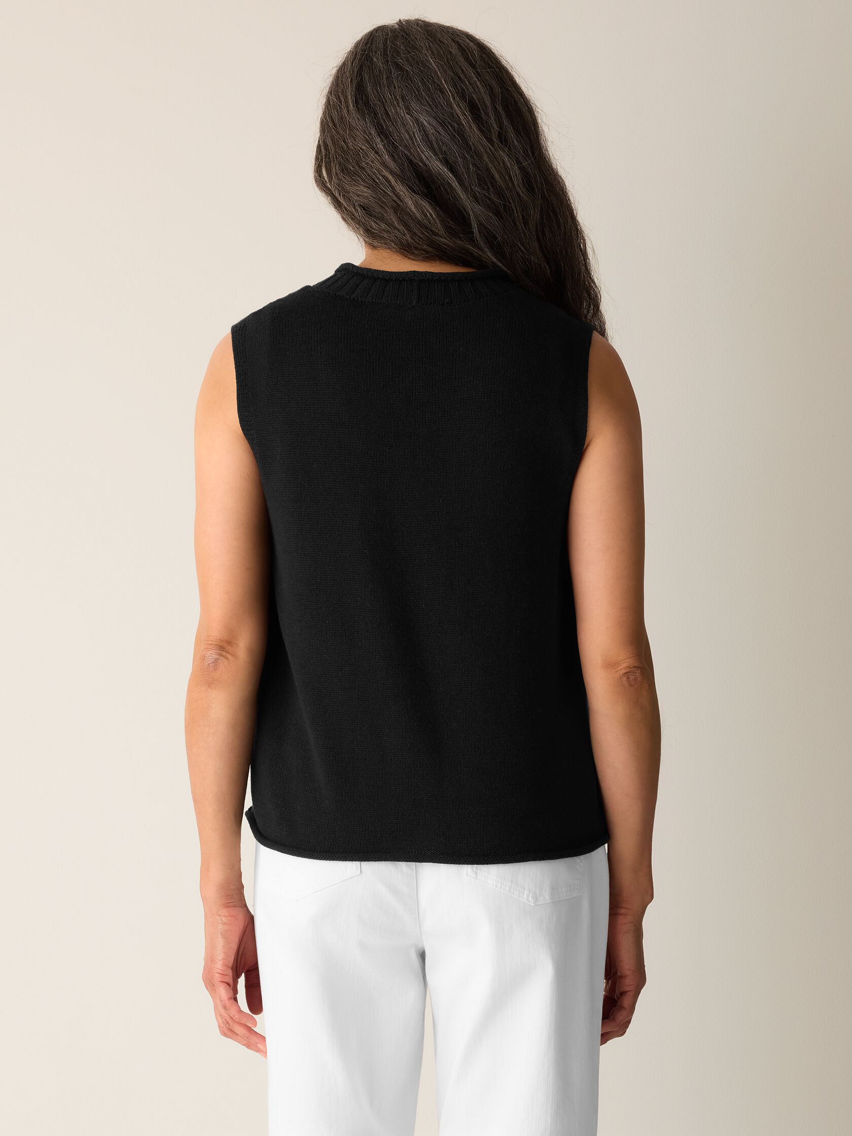 Peruvian Cotton Blend V-Neck Vest