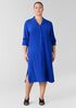 Silk Georgette Crepe Notch Collar Shirtdress