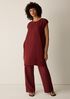 Puckered Organic Linen Stripe Jewel Neck Dress