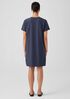 Washable Stretch Crepe Jewel Neck Dress