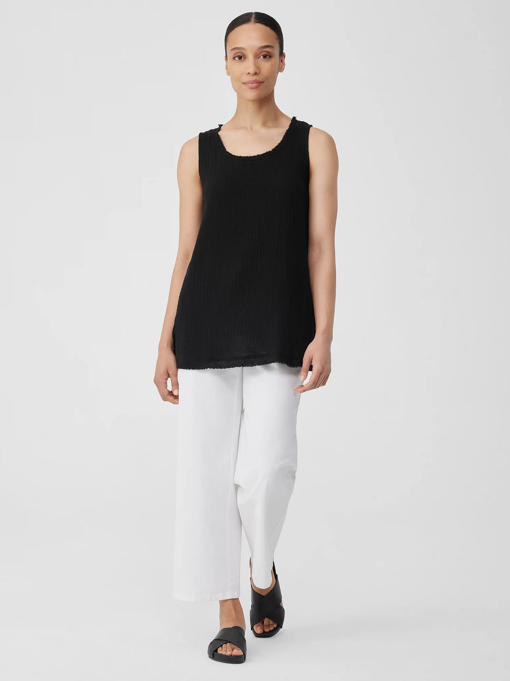 Organic Cotton Gauze Scoop Neck Tank