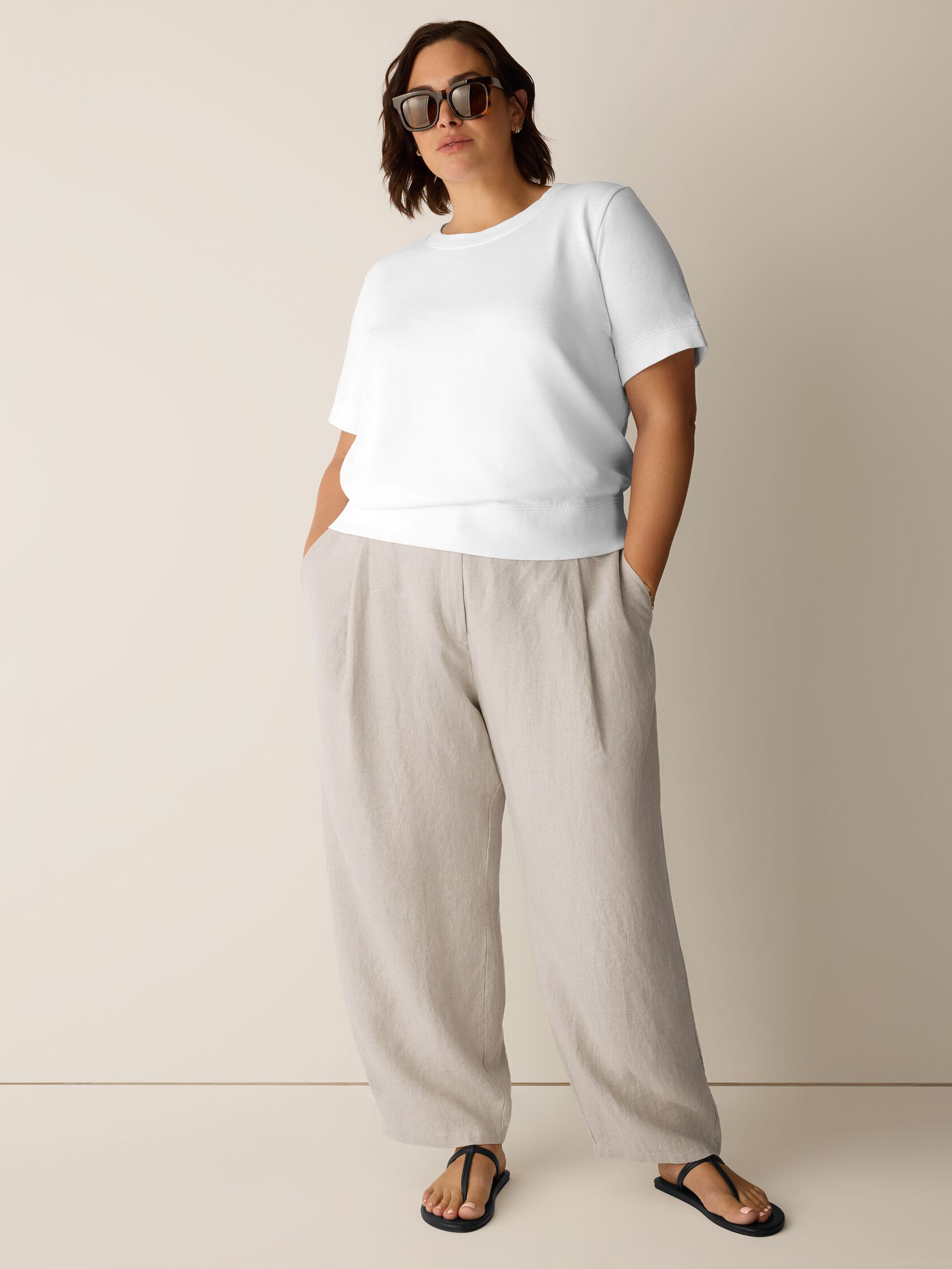 Organic Linen Curved Trouser