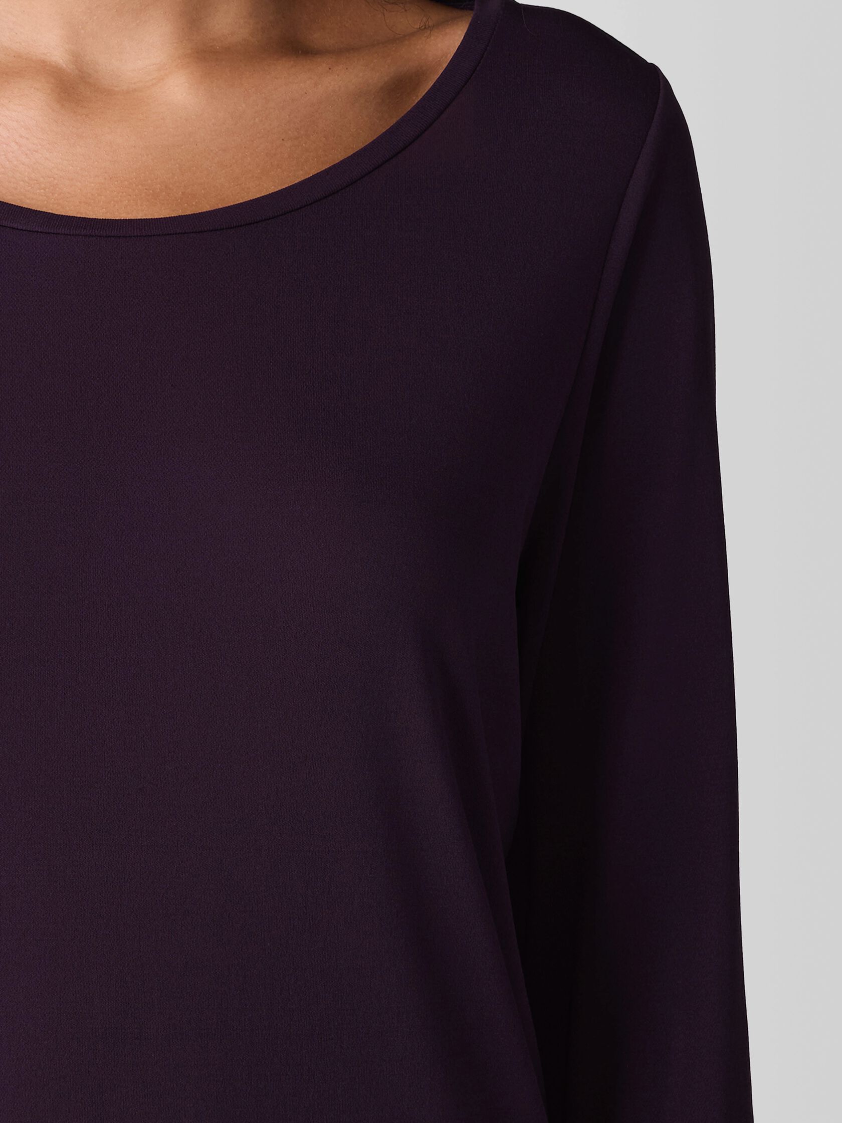 Stretch Silk Jersey Scoop Neck Top