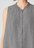 Puckered Organic Linen Mandarin Collar Shirt