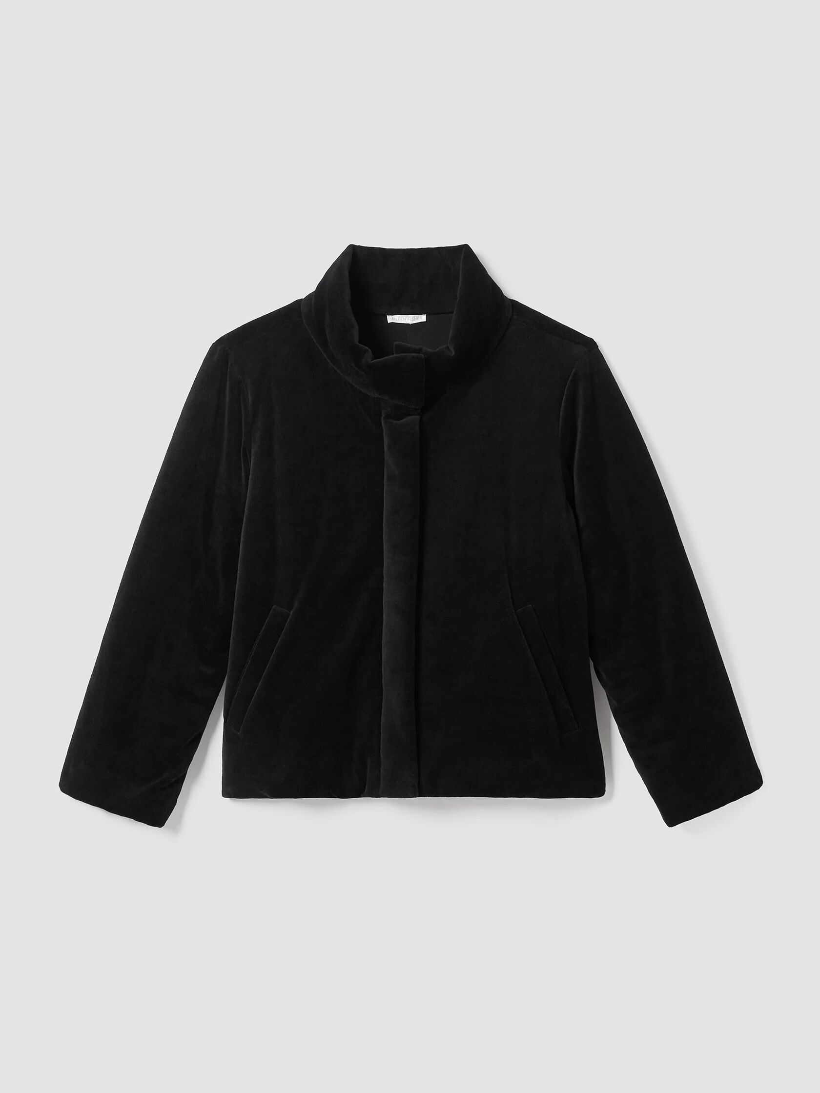 Cotton Velour Stand Collar Jacket