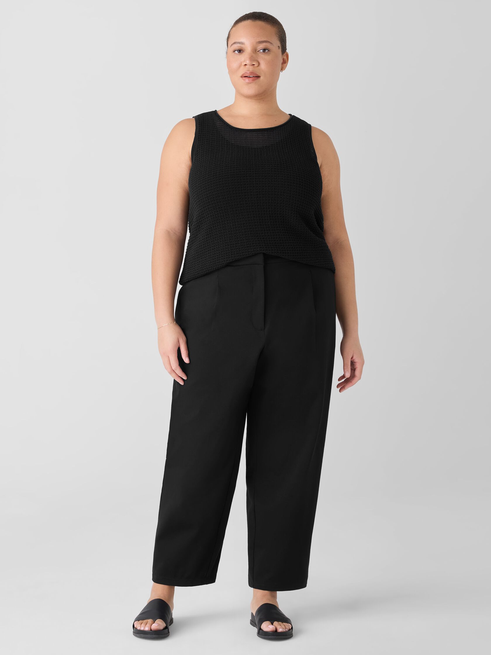 Cotton Blend Ponte Lantern Trouser Pant