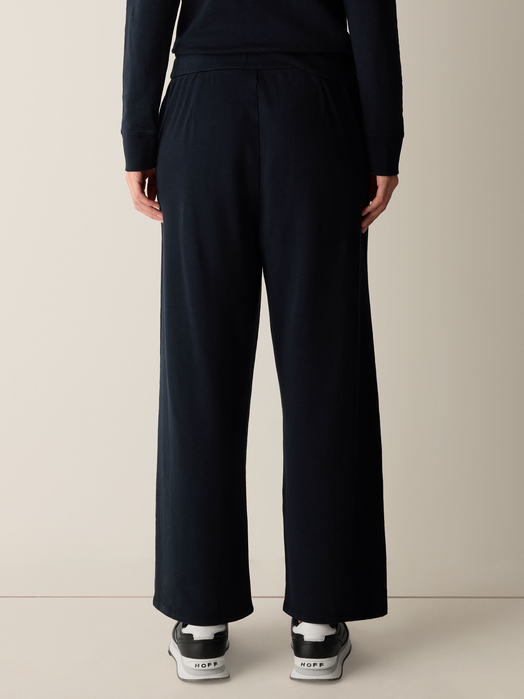 Garment-Dyed Organic Cotton Terry Wide-Leg Pant