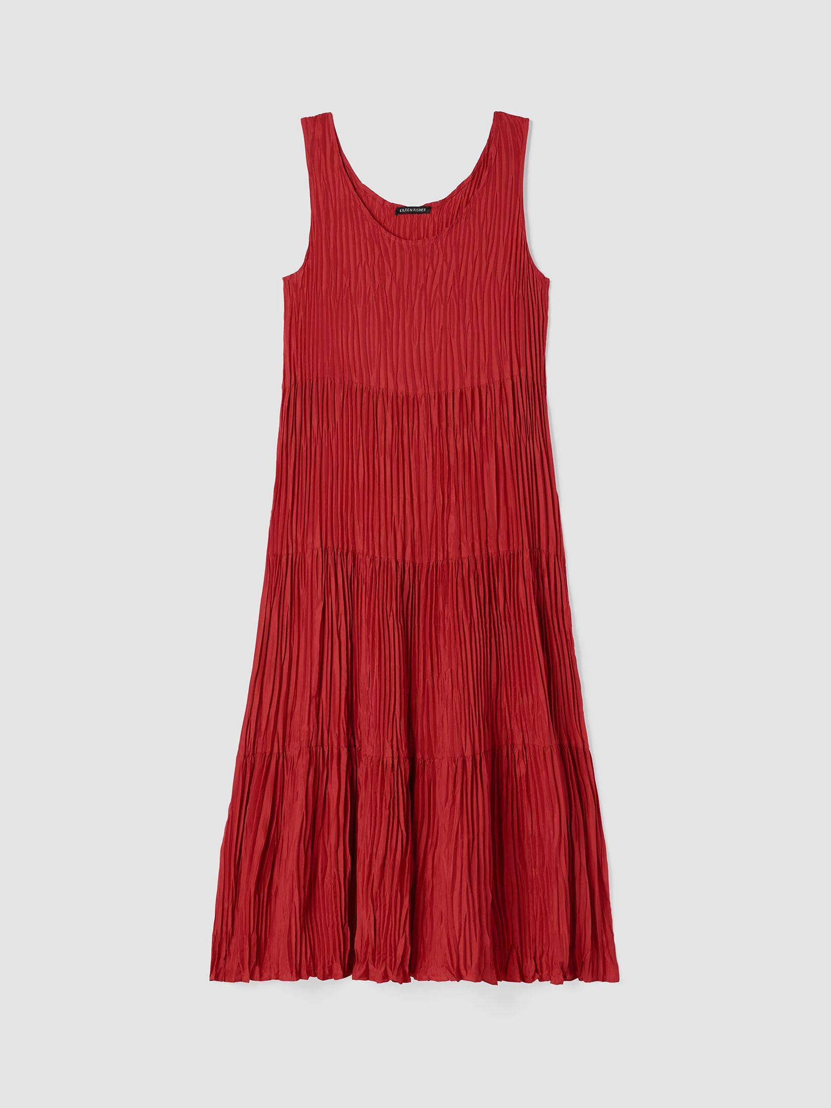 Crushed Silk Tiered Dress