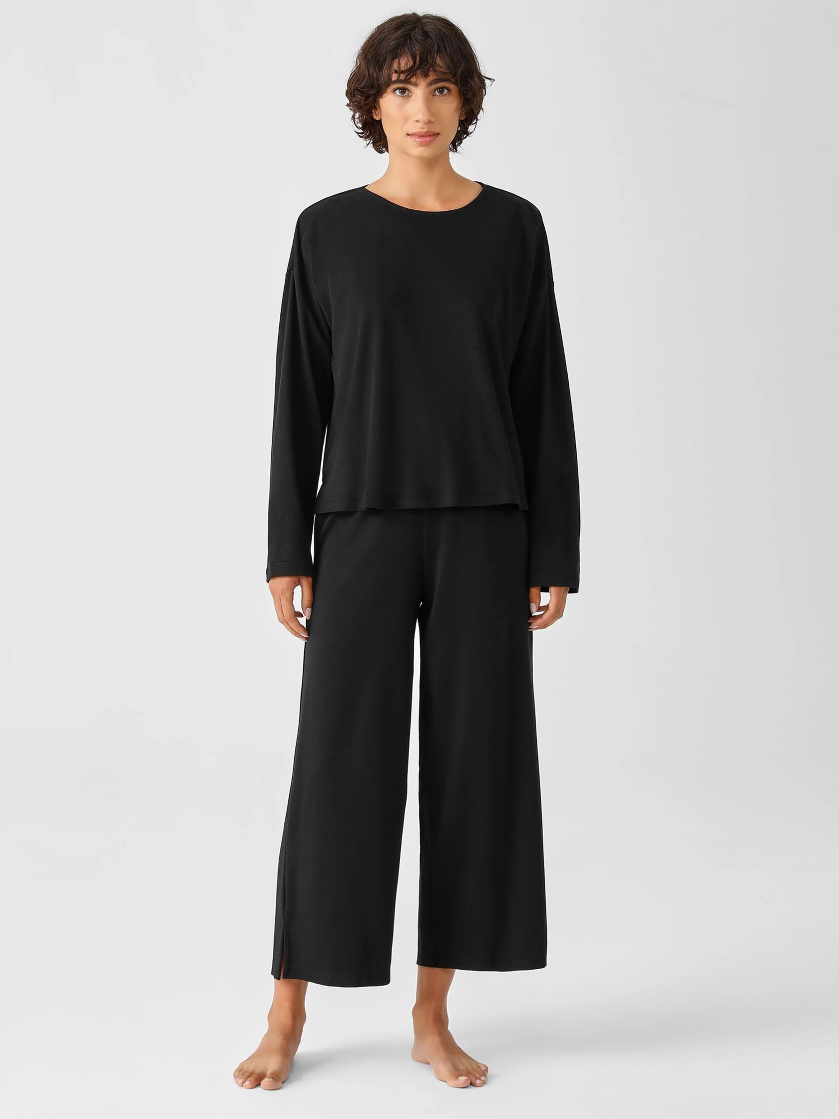 Cozy Organic Cotton Interlock Box-Top | EILEEN FISHER