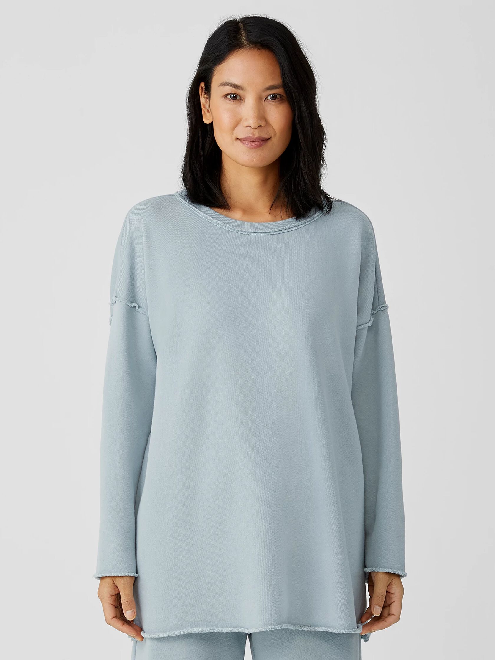 Organic Cotton French Terry Crew Neck Top