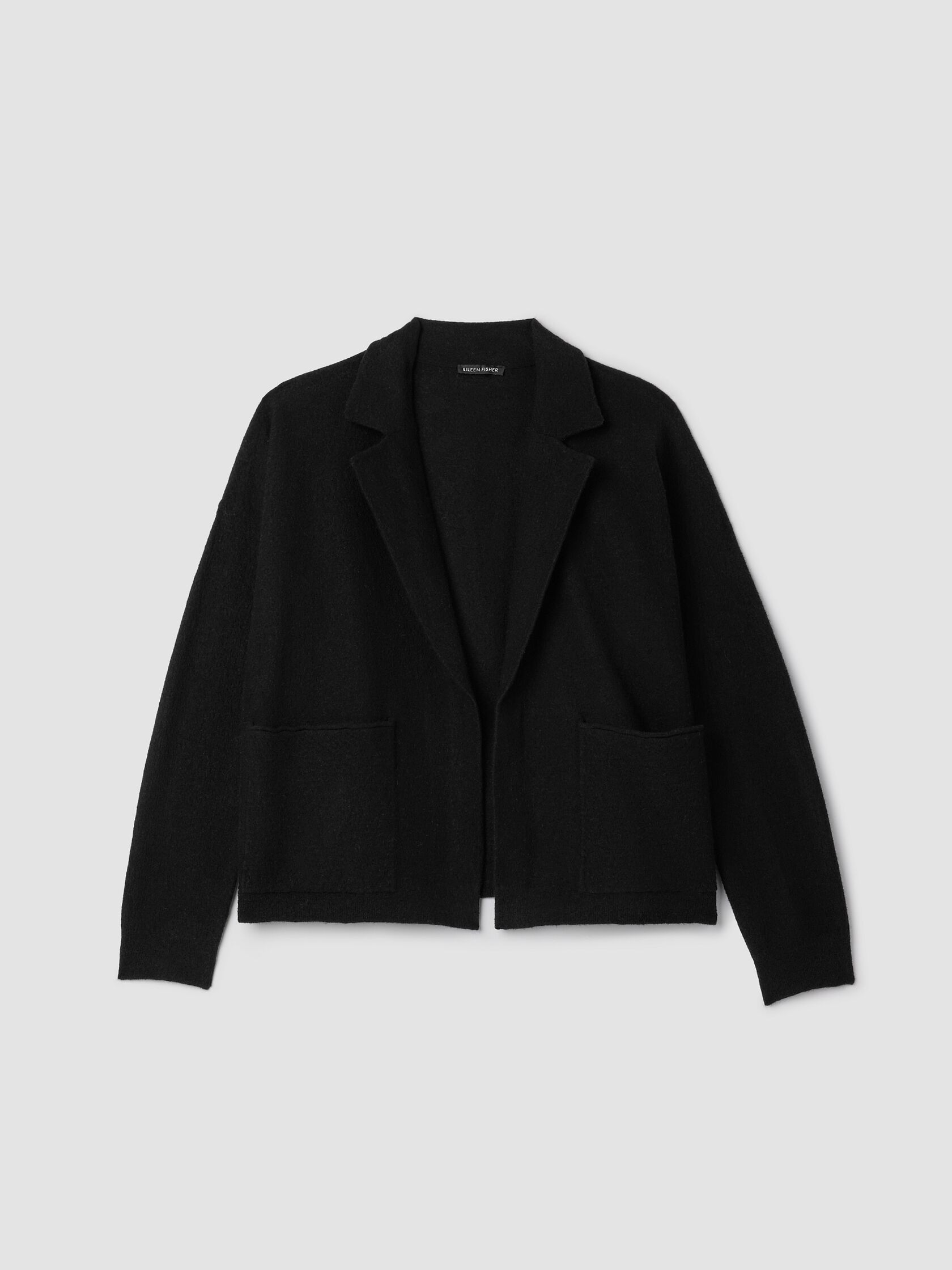 Fine Felted Wool Notch Collar Cardigan in Regenerative Wool