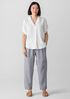 Puckered Organic Linen Stripe Lantern Pant