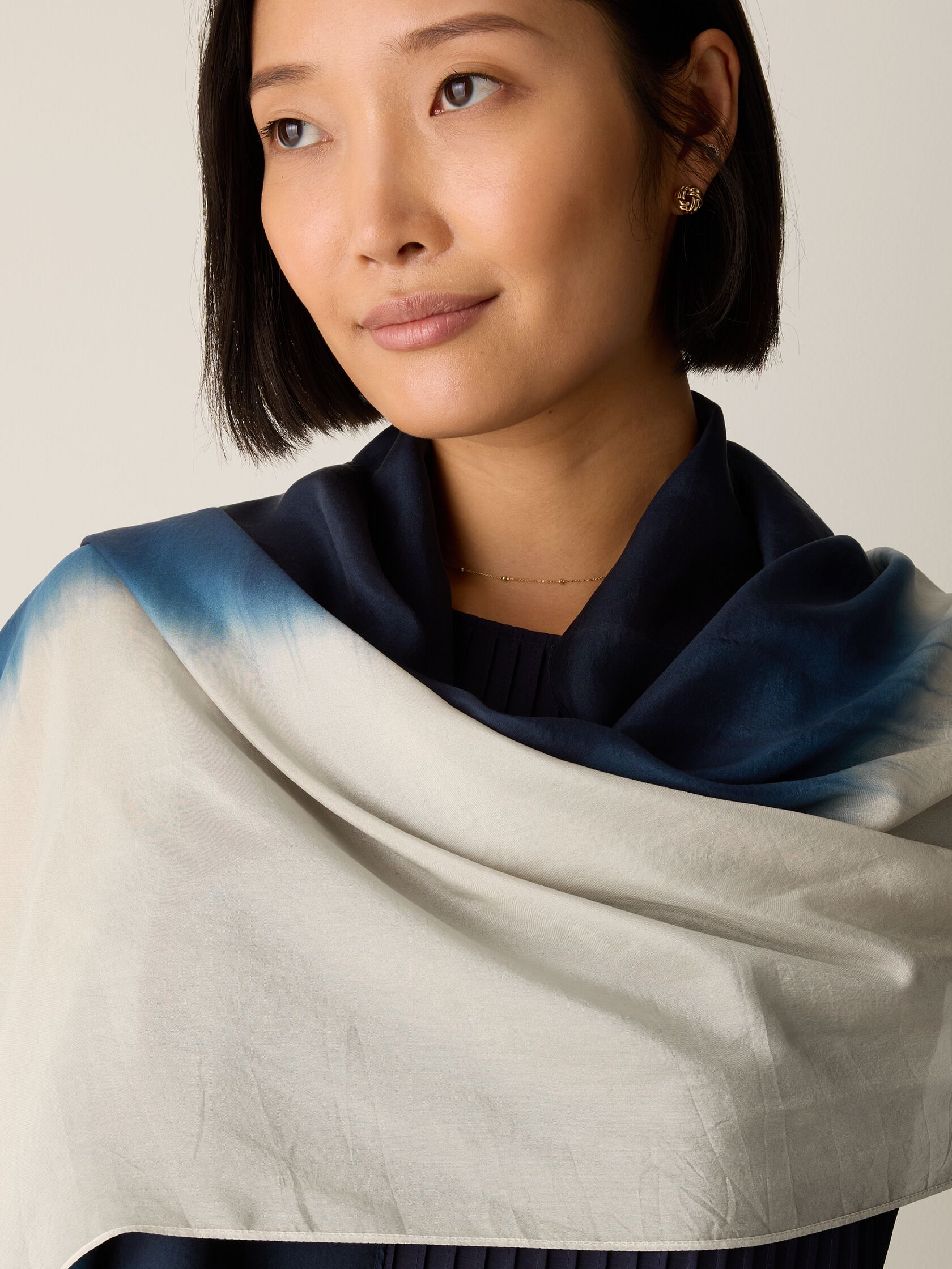 Hand-Dyed Abstract Silk Scarf