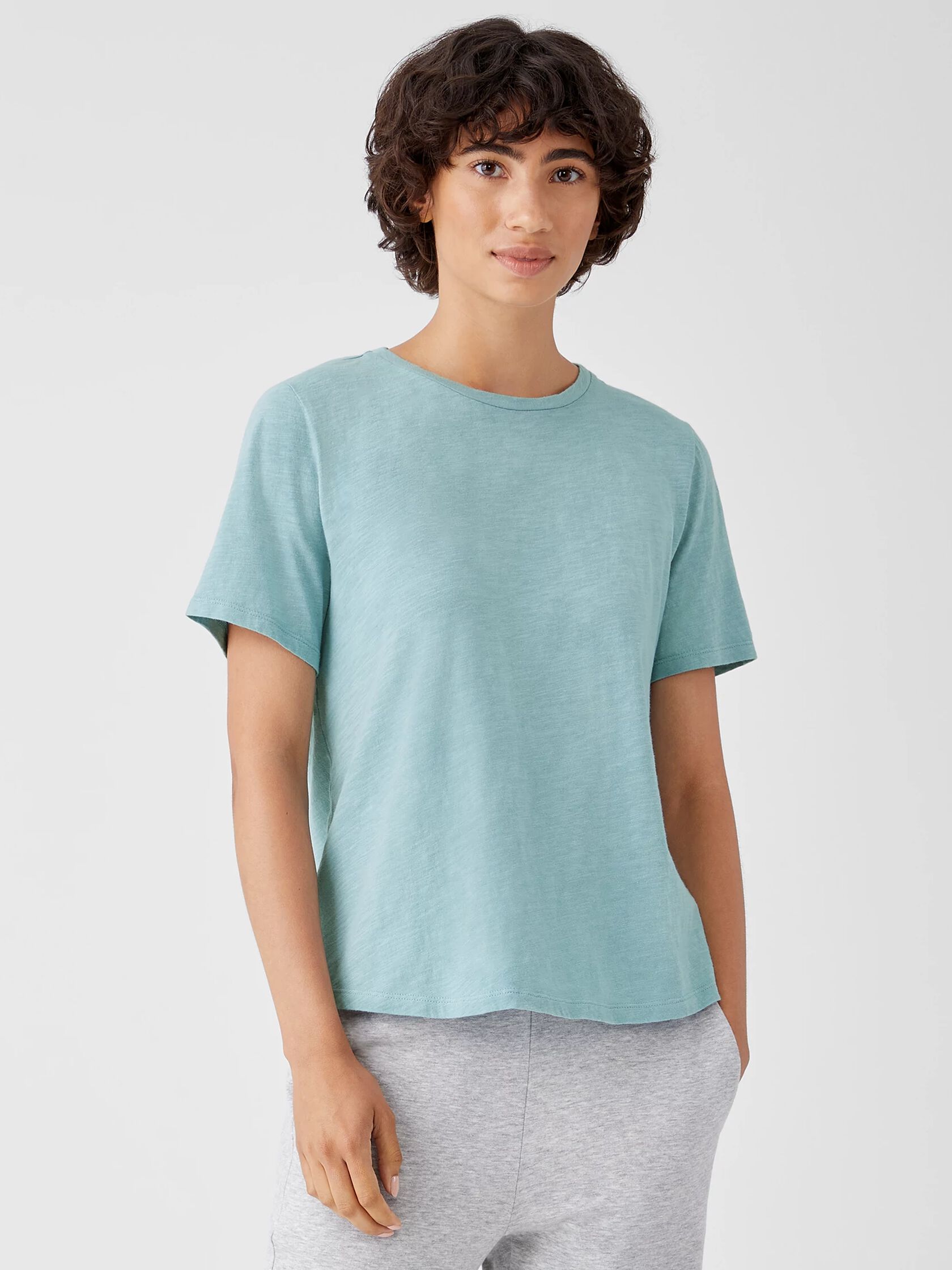 Organic Cotton Slub Tee EILEEN FISHER