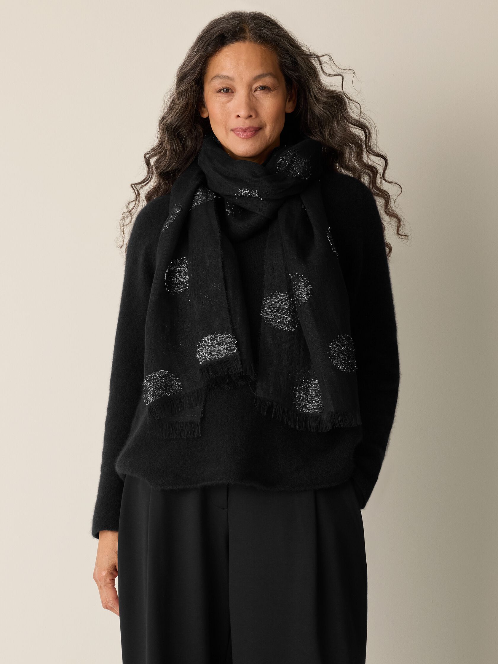 Linen Filcoupe Shimmer Scarf