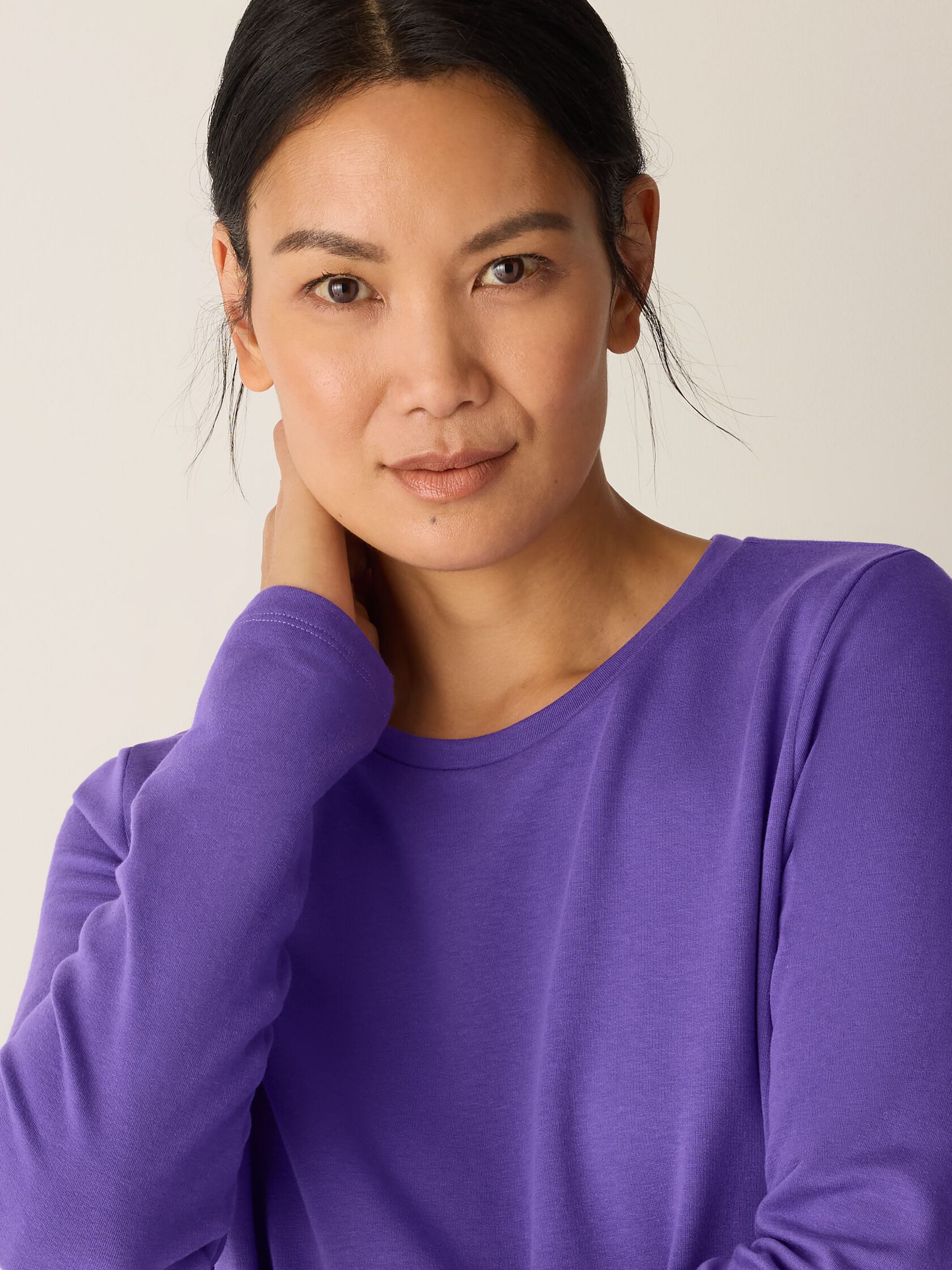 Cozy Brushed Terry Hug Crew Neck Top