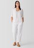 Organic Linen Cotton Airy Tuck Cropped Cardigan