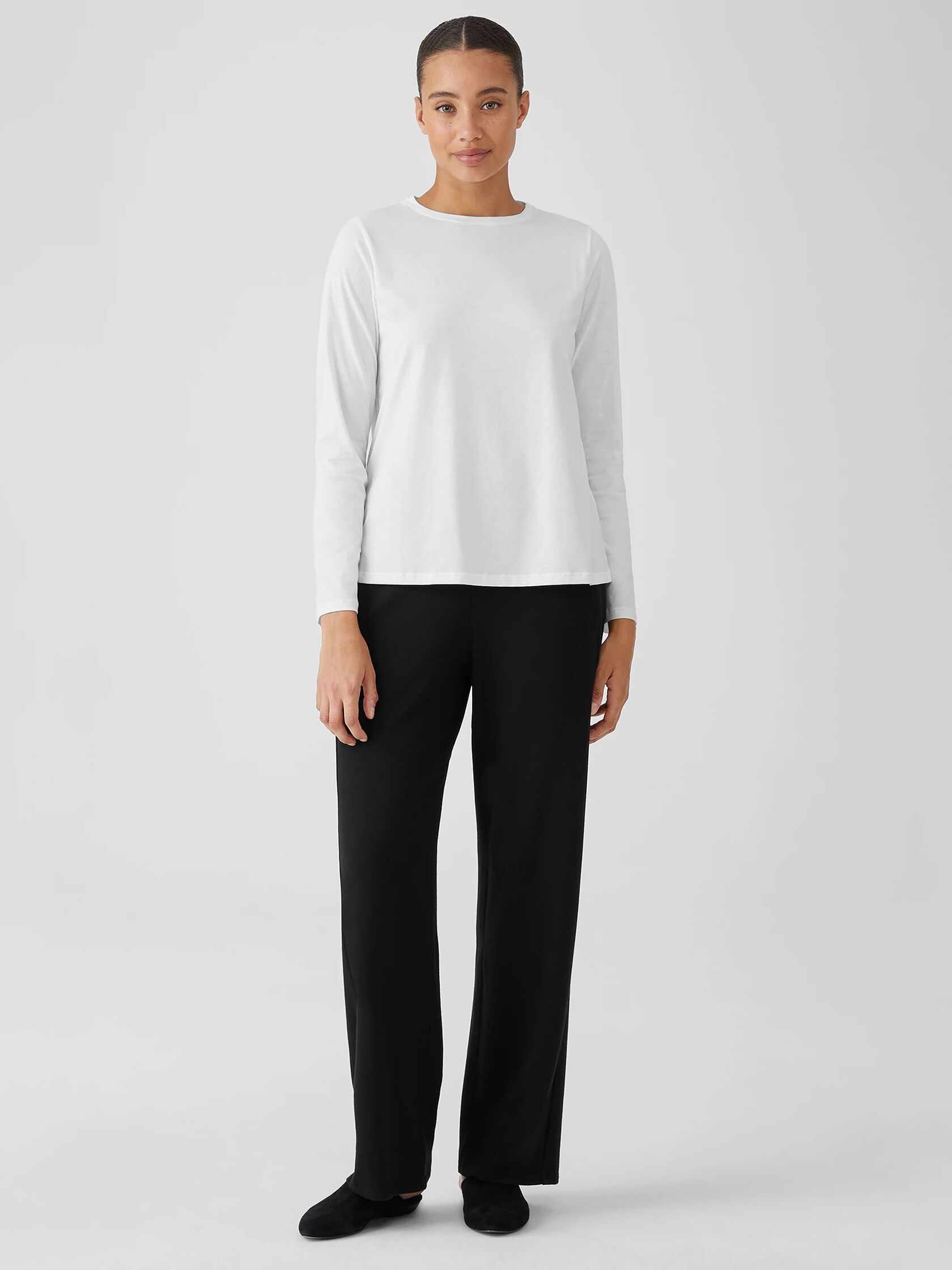 Organic Pima Cotton Jersey Round Neck Top