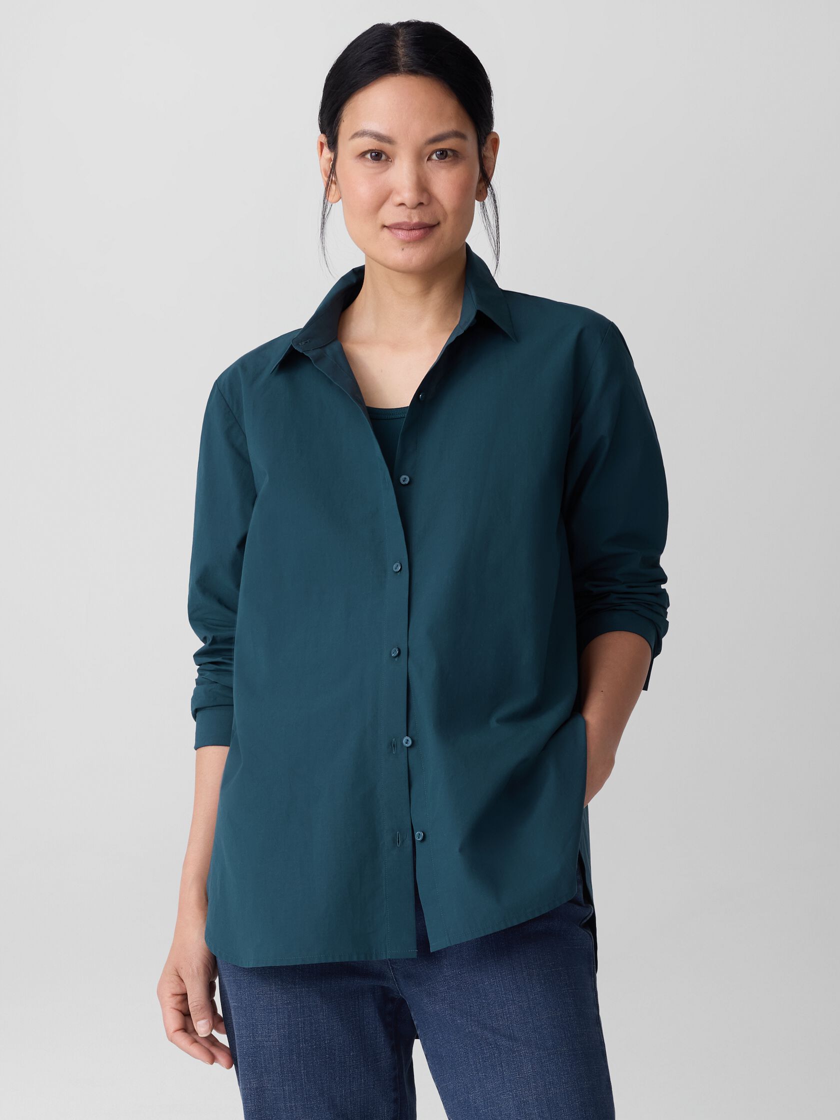 Organic Cotton Poplin Classic Collar Shirt