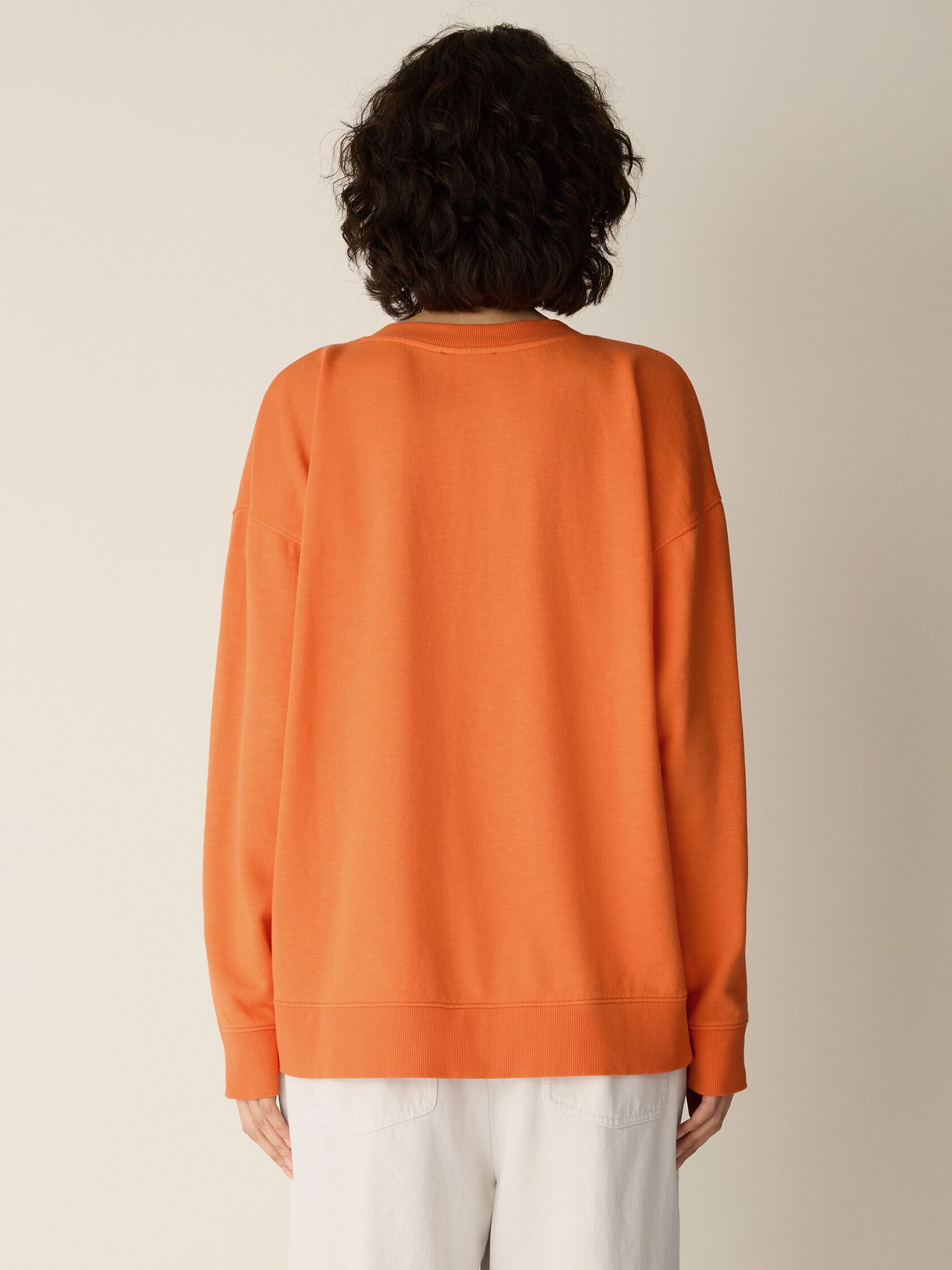 Garment-Dyed Organic Cotton Terry V-Neck Top