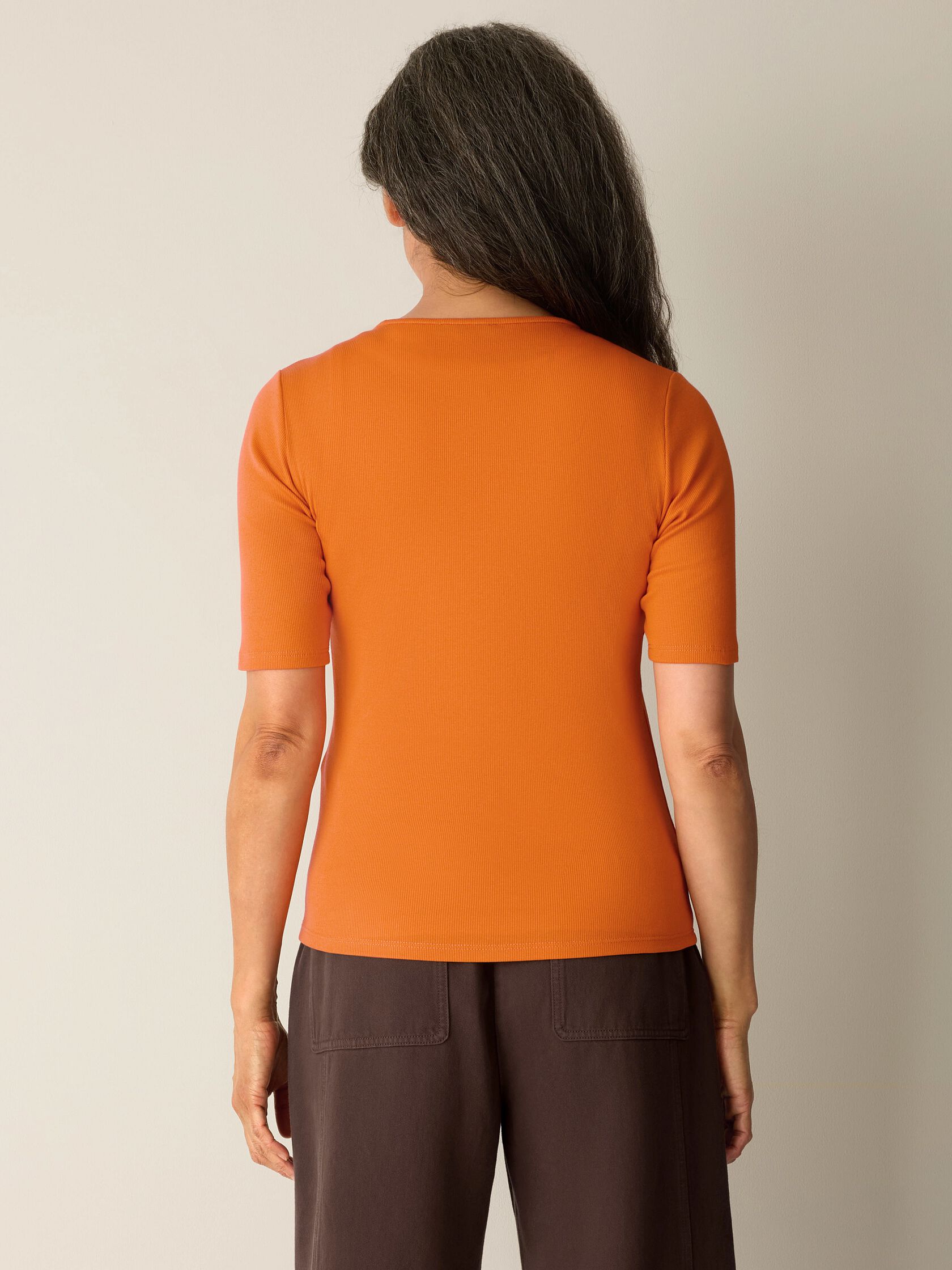 Organic Cotton Stretch Rib Crew Neck Tee