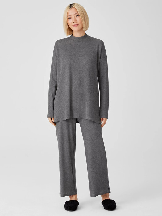 Cozy Waffle Knit Mock Neck Top